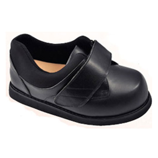 mens black leather velcro shoes
