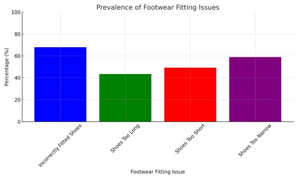 chart of foot fitment issues