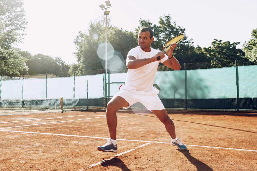 man playing tennis