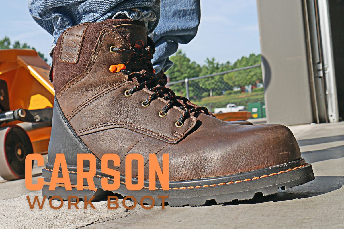 close up Carson men's wide work boot