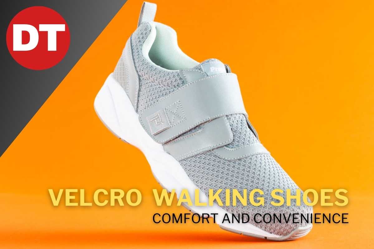 close up velcro walking shoe